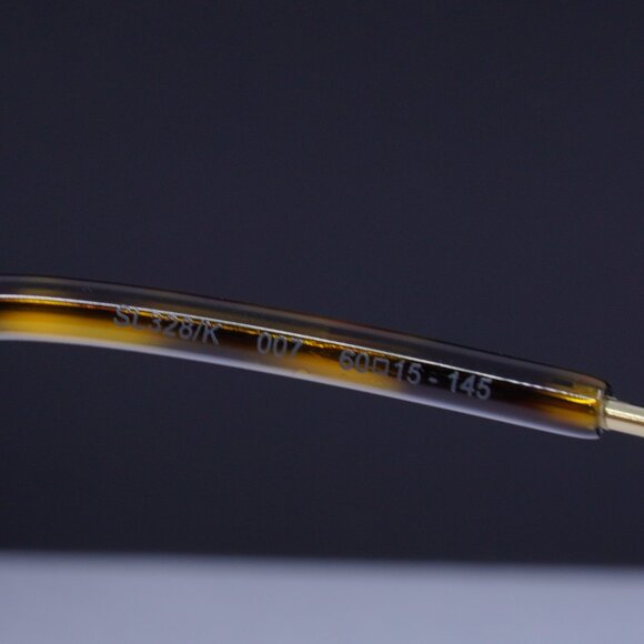 Saint Laurent SL328/K 007 Aviator Sunglasses - Gold/Green Gradient - Picture 6 of 10